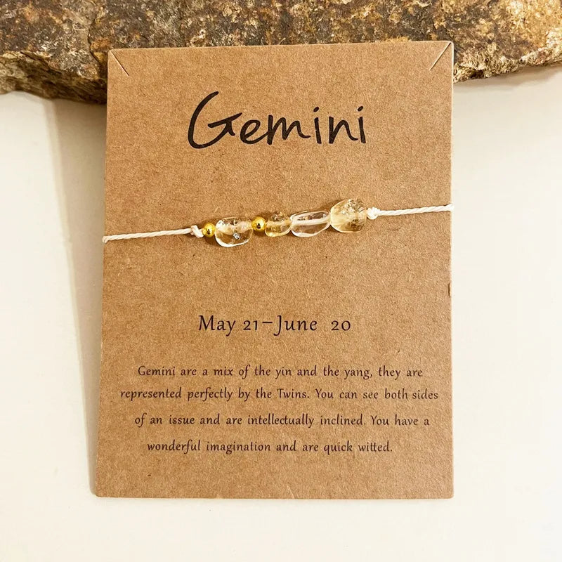 Zodiac constellation bracelet, natural stones